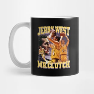 Jerry West Mr Clutch Basketball Legend Signature Vintage Retro 80s 90s Bootleg Rap Style Mug